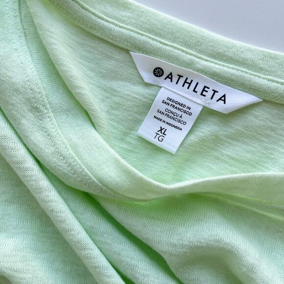 Athleta Breezy Serene Tee Womens XL Green Boxy Modal Athleisure Athletic - Picture 14 of 14
